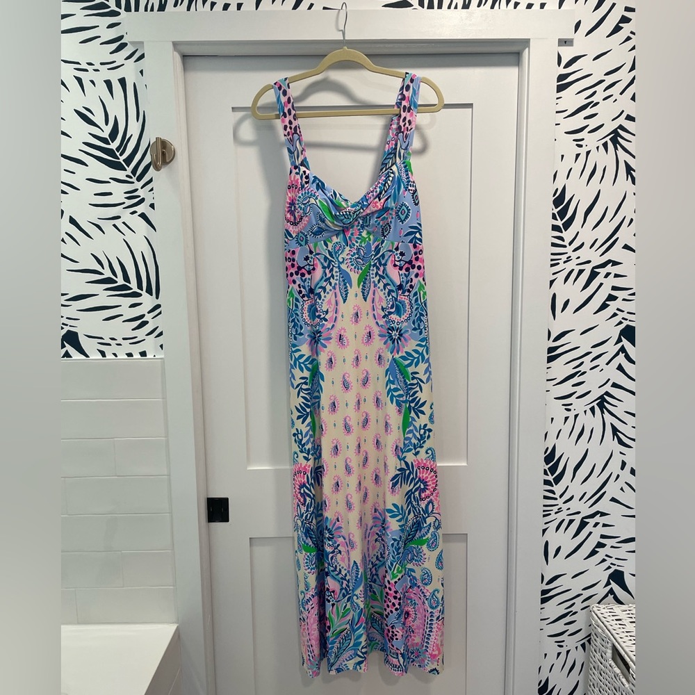 Lilly Pulitzer Ambria Maxi Dress Size 10 Macadamia Haute Cature Engineered